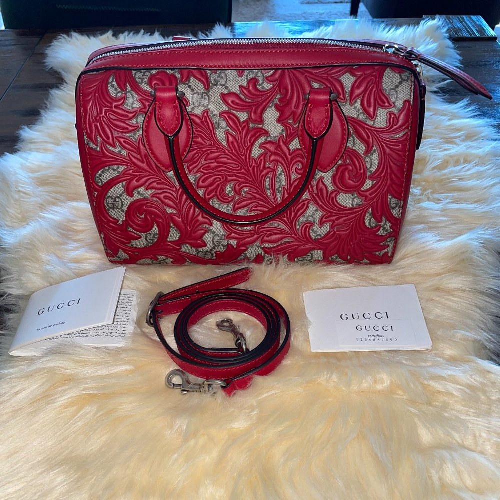 NEW GUCCI ARABESQUE GG SUPREME BOSTON BAG!!!